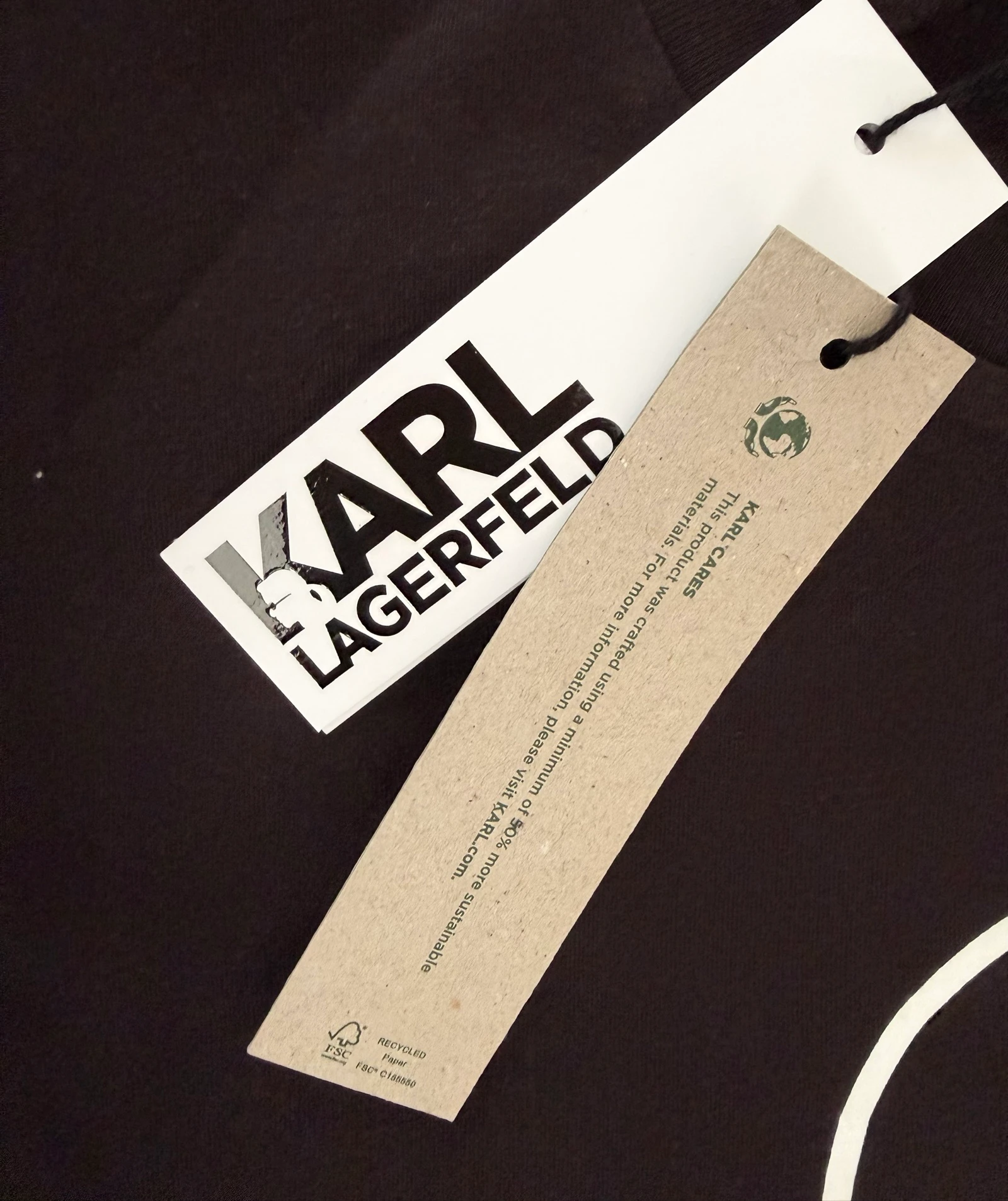 Authentic Karl Lagerfeld T-Shirt 100% Organic Cotton Size S Black – photo 8